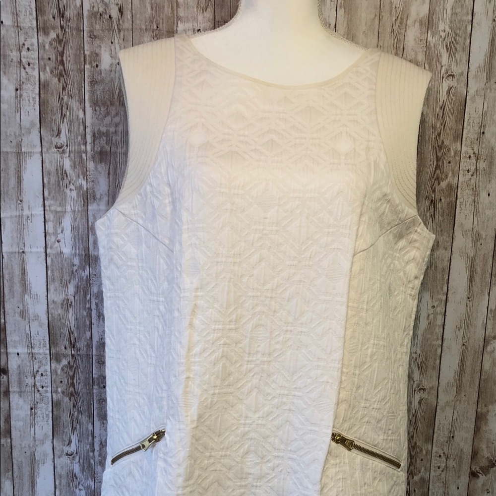 J. Crew Off White / Beige Quilt Dress Size Large